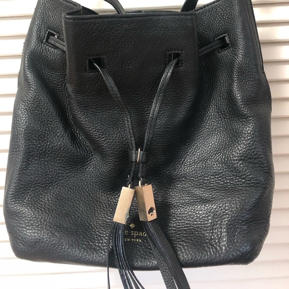 kate spade black leather bucket bag - Picture 5 of 5
